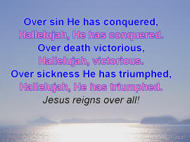 Click to enlarge worship screen shot showing different font attributes